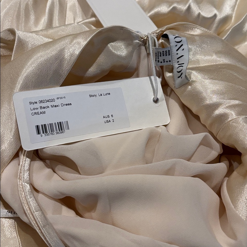 NWT Shona Joy La Lune Low Back Gown - Cream - Picture 5 of 6